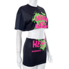 Printing Loose-Fitting Cropped Top Skirt 2PC