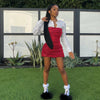 Shirt Stitching Leather Skirt Pleated Fake Two-piece Punk Dress