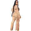Casual Solid Color Knitted Long Sleeve Tassel Suit Women's Knitted Sweater