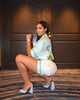 Gradient Beach Print Tint Shirt Two Piece Set