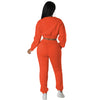 Fashion casual sweatshirt set solid color 2PC set