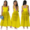 Straps Tulle Stitching Large Swing Dress