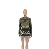 Motorcycle style detachable jacket short skirt 2PC set