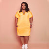 V-neck Striped Loose Dress