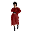 Long tassel edge fur dress