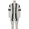 Hollow out See-through Lapel Knitted Shorts Suit