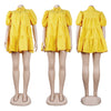 Puff Sleeve Loose Pleated Dress