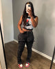 Multi Pocket Zipper Elastic Feet Jeans