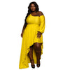 Large Solid One-shoulder Irregular Dress