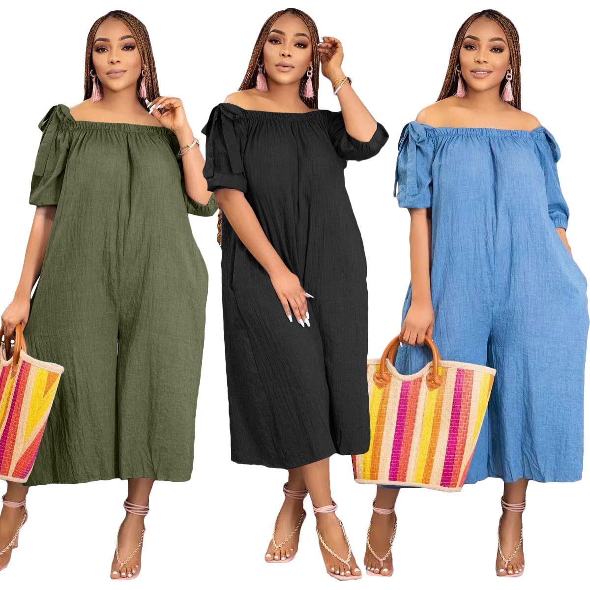 Loose Casual Cropped Jumpsuit