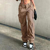 Hip Hop Style Low Waist Multi-Pocket Casual Pants