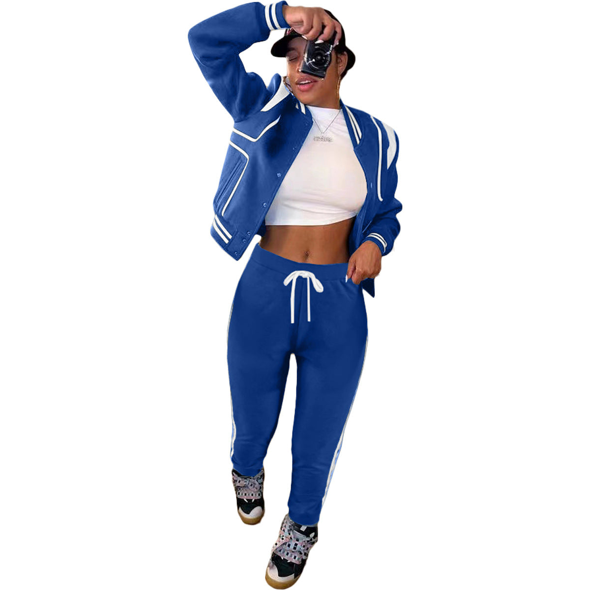 Fashion Leisure Sports Set Double Thread Baseball Jersey 2pc