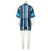 Hollow out See-through Contrast Color Lapels Knitted Shorts Suit