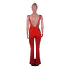 Sling Jumpsuit Chest Pocket Split Pants