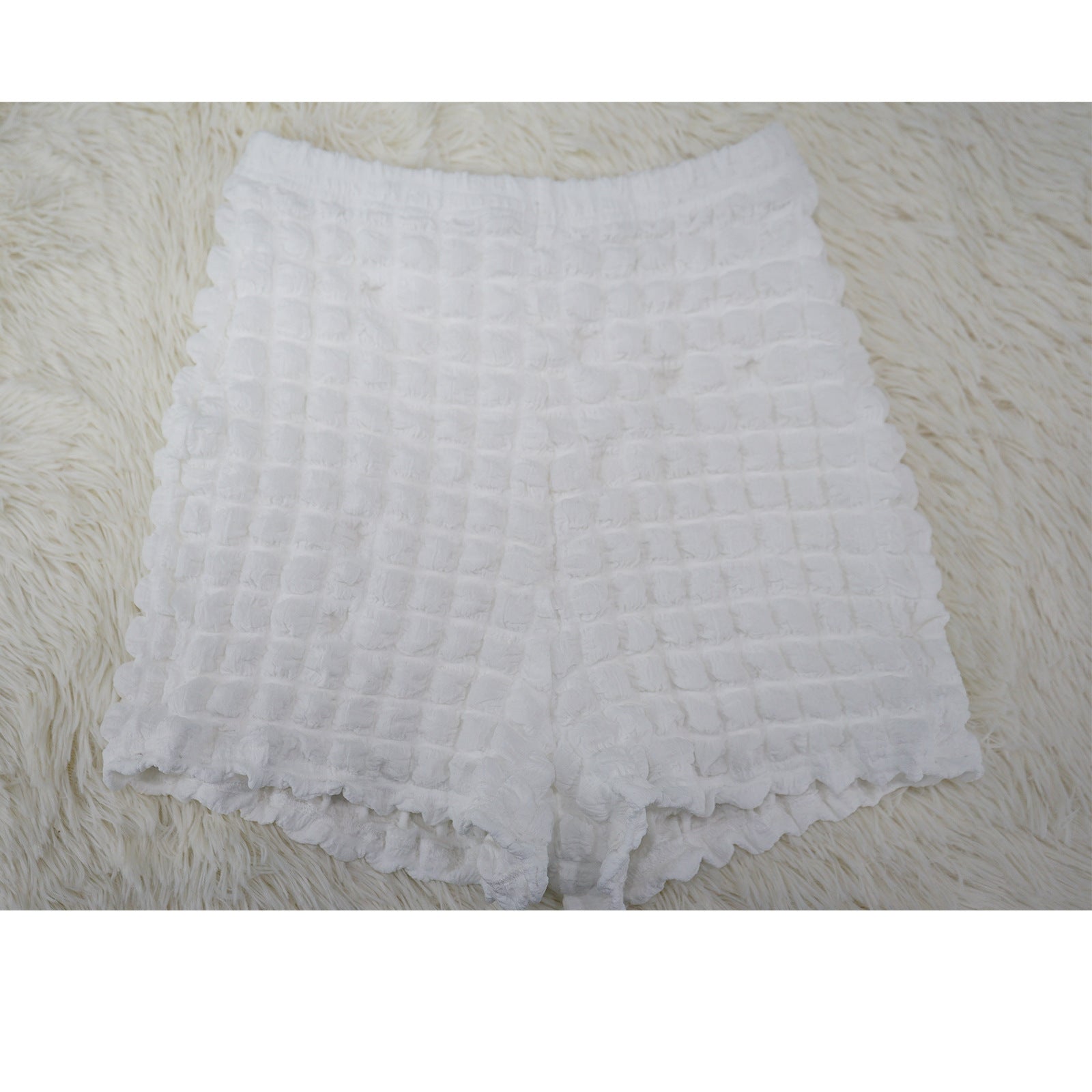 Cropped Shorts Popcorn Bubble Two-Piece Set