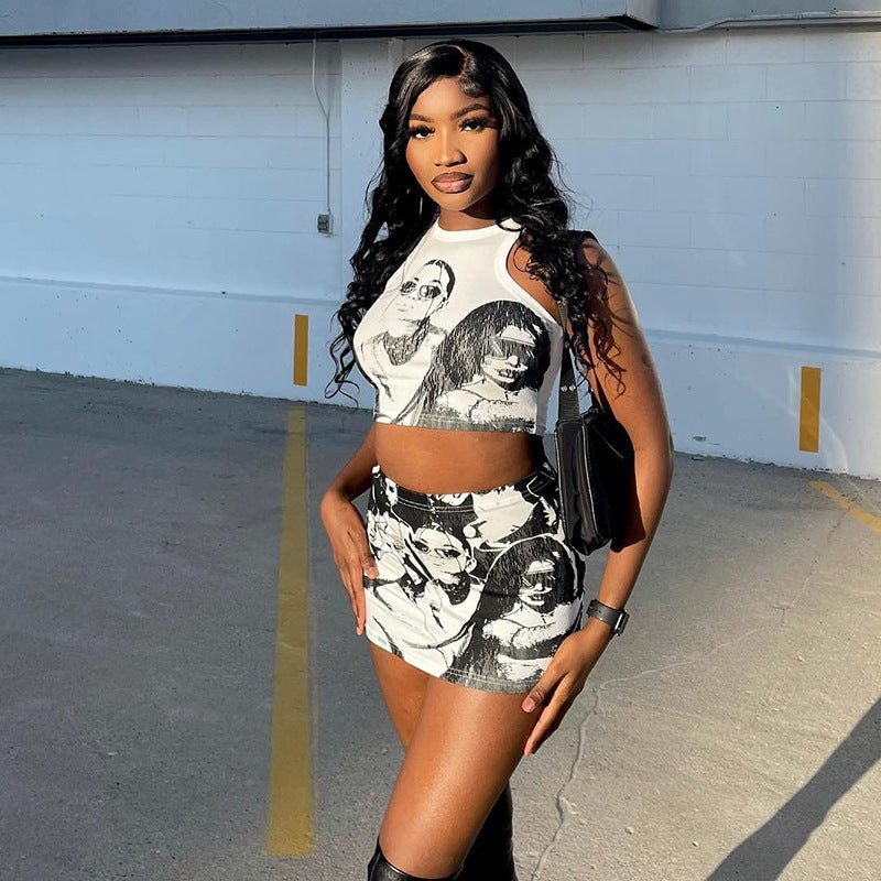 Cartoon Printed 2PC Outfit