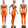 Sexy Casual Solid Bare Back Top 2PC Set