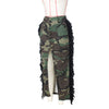 Camo Wash Water Su High Split Skirt