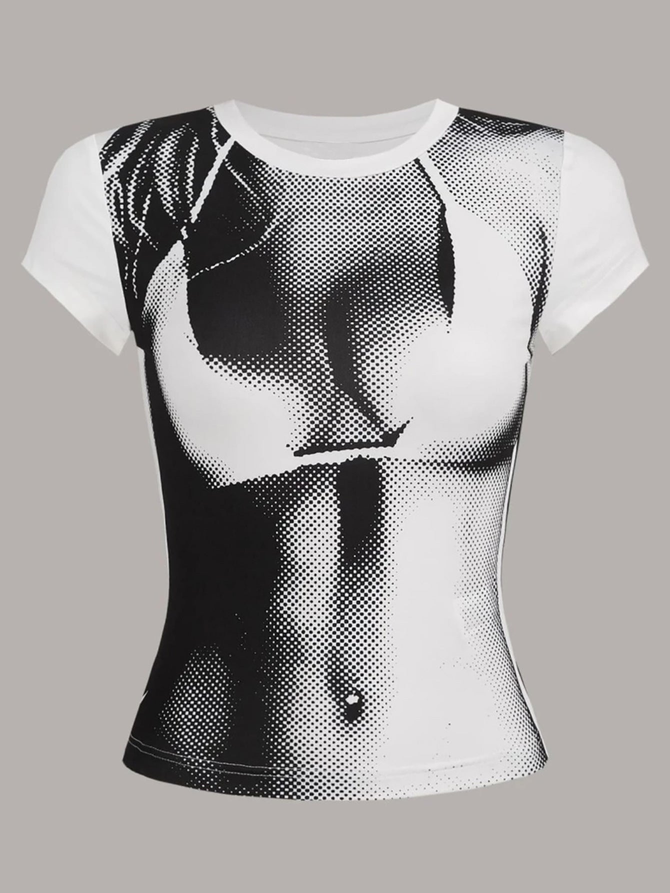3D Printed Slim-Fit round Neck Top