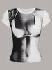 3D Printed Slim-Fit round Neck Top