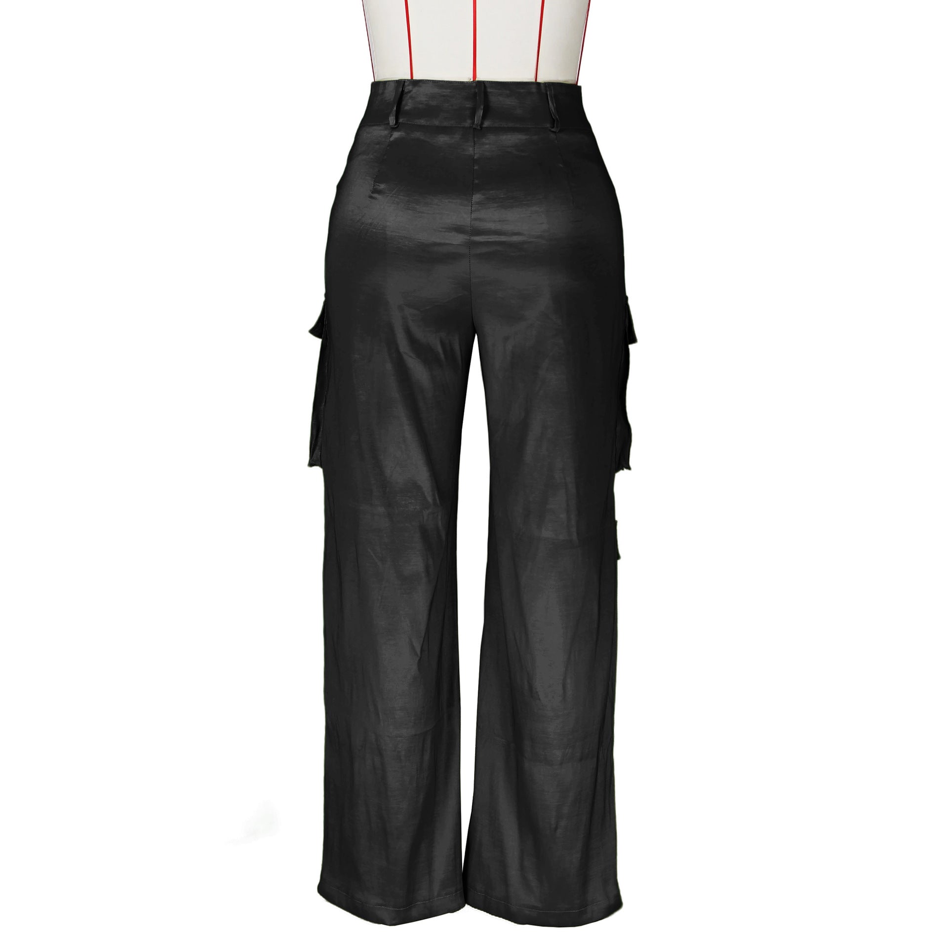 Solid Color Multi-Pocket Workwear pants