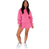 Solid Color Long Sleeved Shorts Hoodie Two-piece Set