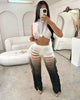 Fringed Hole Vest Trousers Set