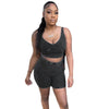 Camisole High Waist Hip Lift Shorts Casual Sports 2PC