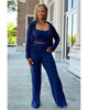 Zippered cardigan camisole pocket pit strip 3pc set
