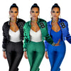 Letter pocket reflective diamond padded baseball coat