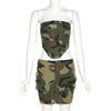 Bra Camouflage Top, Buttocks Wrapped Skirt Set