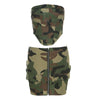 Bra Camouflage Top, Buttocks Wrapped Skirt Set