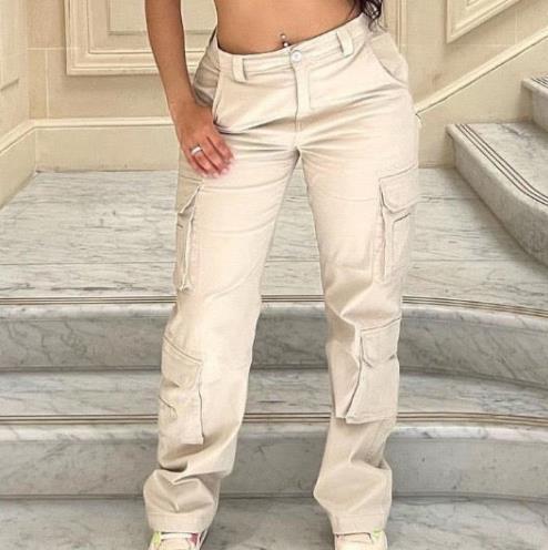 Hip Hop Style Low Waist Multi-Pocket Casual Pants