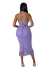 Tassel Fishing Net Knitted Two Piece Set