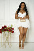 Suspender Jumpsuit with Plush Bottom Skirt Set Including Chest Pad