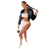 Letter pocket reflective diamond padded baseball coat