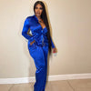 Two Piece Elastic Satin Lace Up Set
