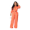 Printed Striped Shirt Outfit Two-Piece 2PC Set