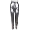 Slim Fit Buttocks Metallic Silver Hot Casual Pants