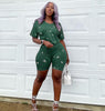 Tie-dyed Round Neck Leisure Sports Two-piece Set