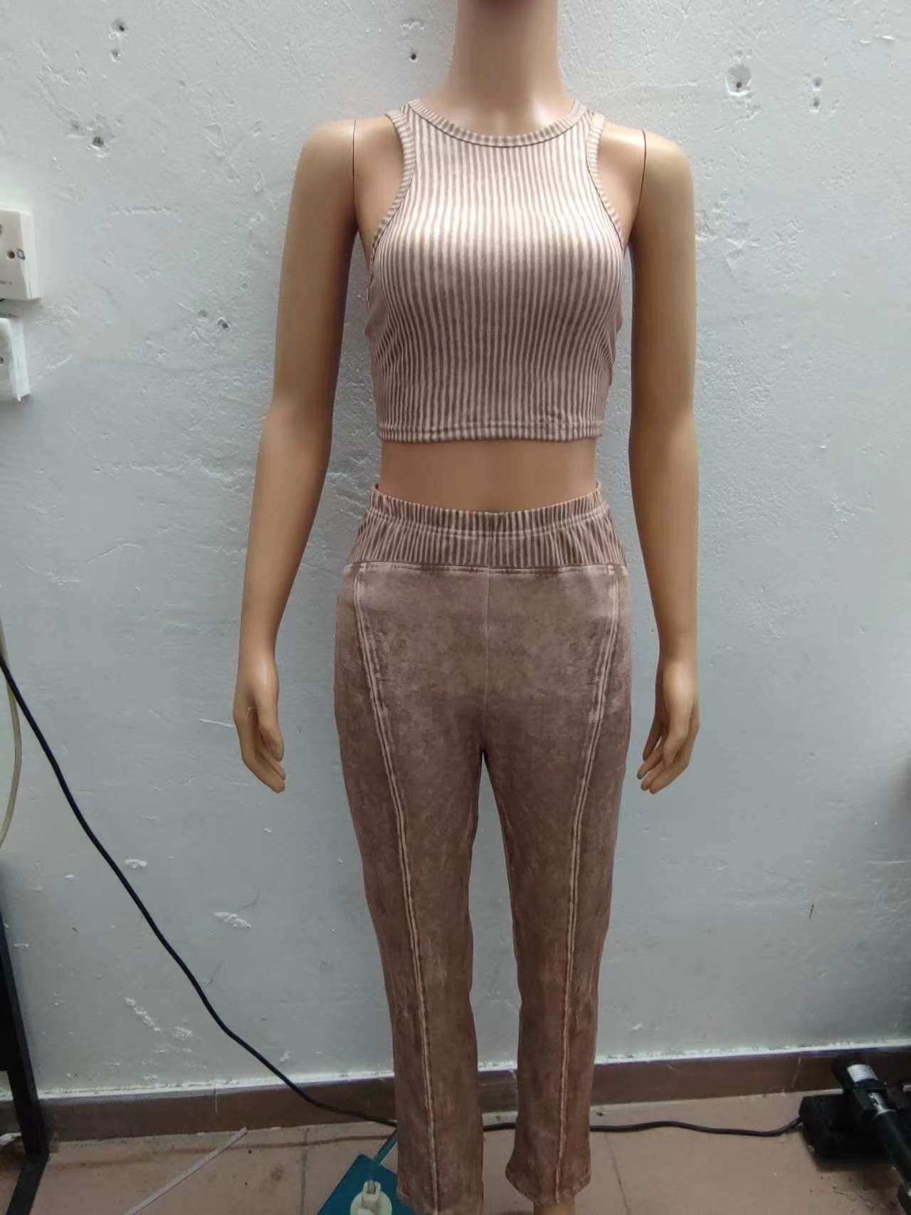 Stitching Printing Distressed 2PC Set