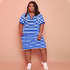 V-neck Striped Loose Dress