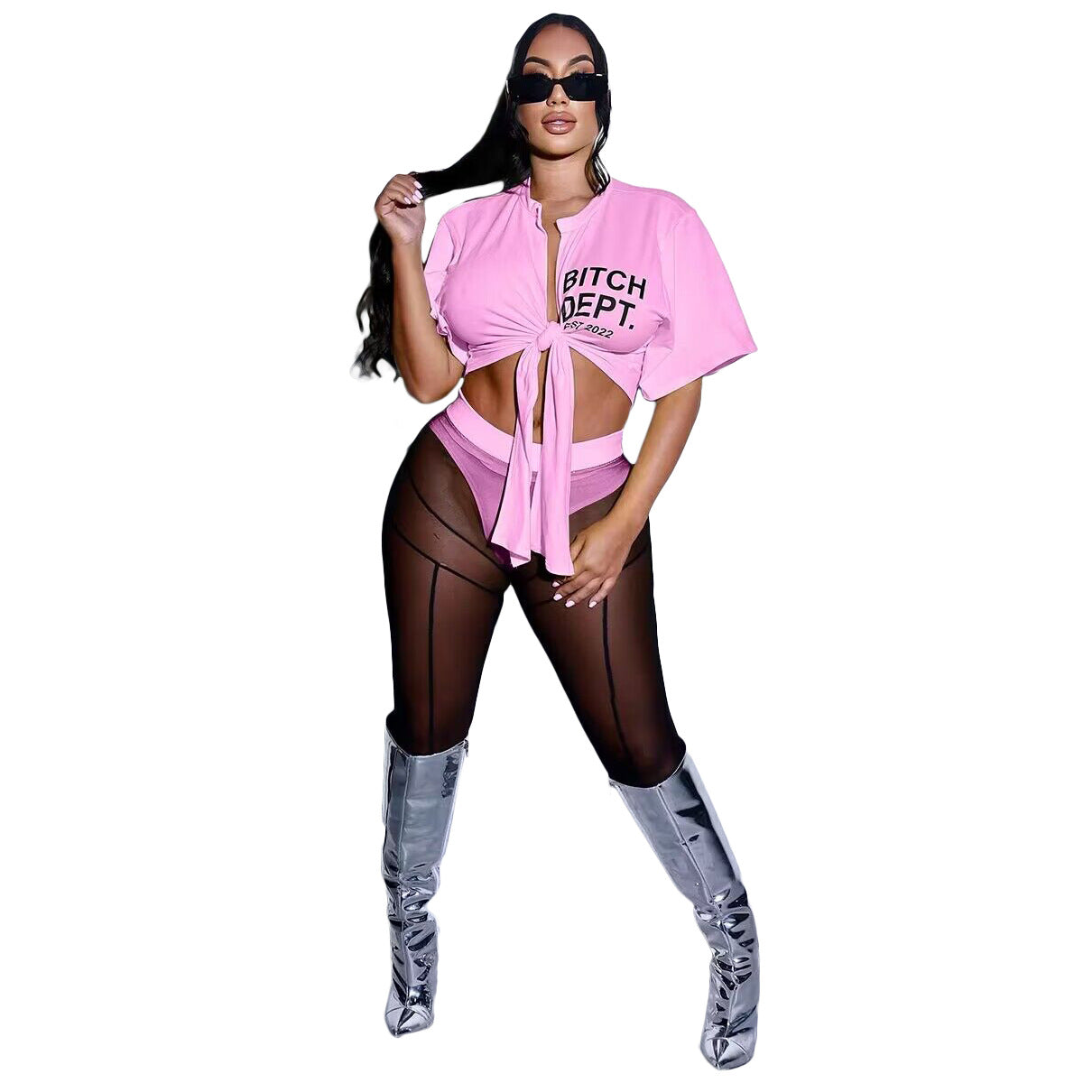 Sexy Yarn Pants Strap Two-Piece Suit
