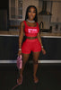 Letter Printed Top & Shorts  Set