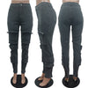 Multi Pocket Zipper Elastic Feet Jeans