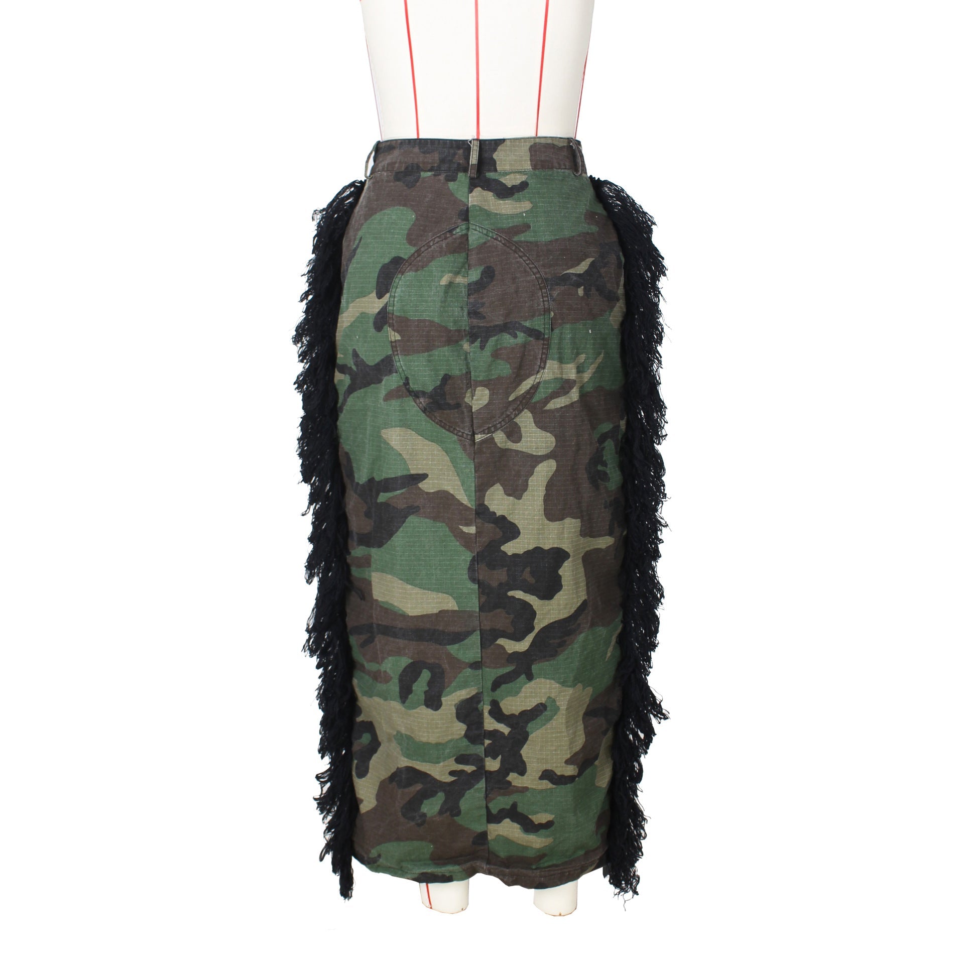 Camo Wash Water Su High Split Skirt