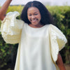 Pleated Lantern Sleeve Doll Dress