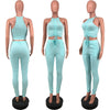 Solid Color Pleating Vest 2PC Set