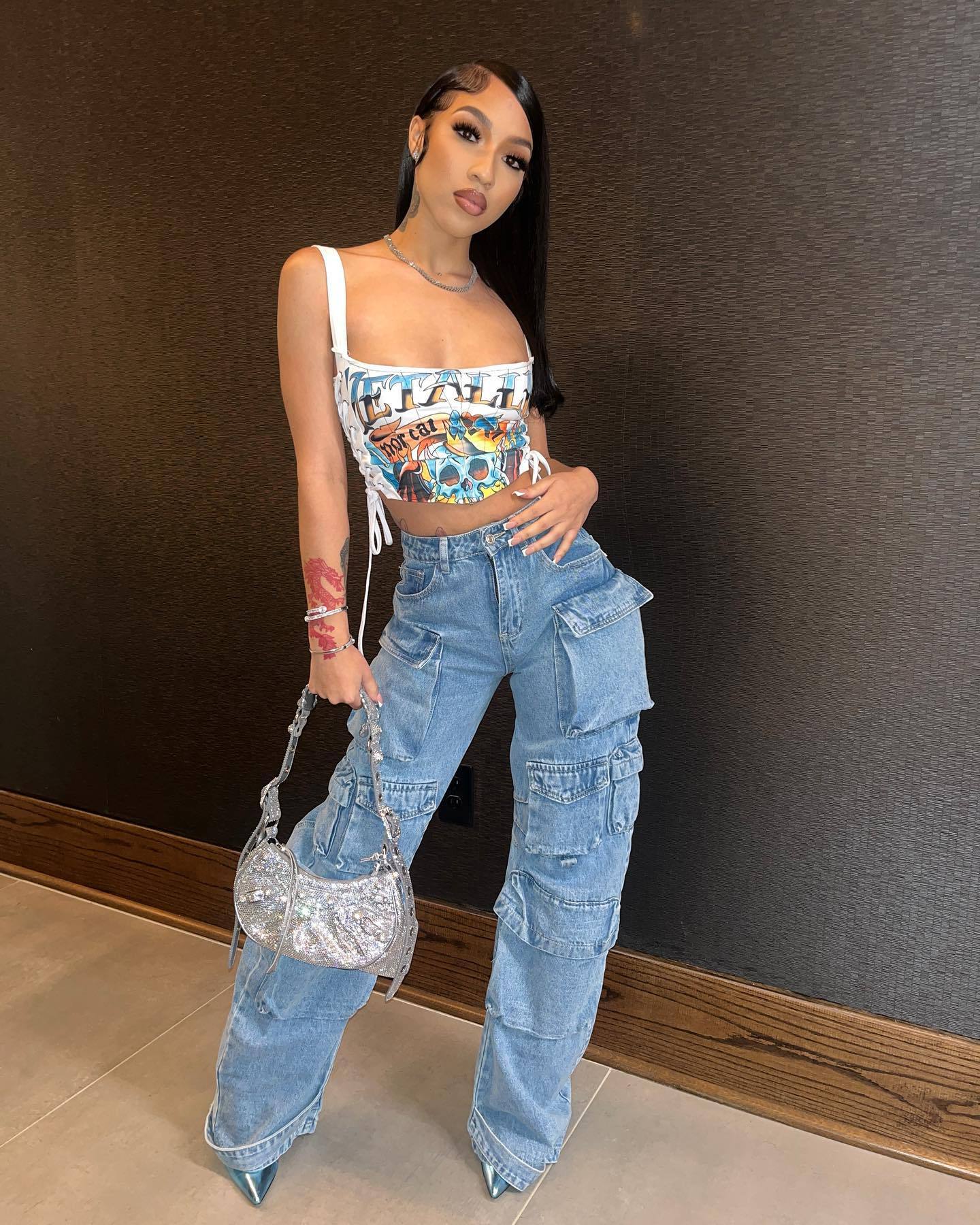 Strap Printed Spaghetti Top