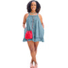 Button Pocket Loose Denim Dress